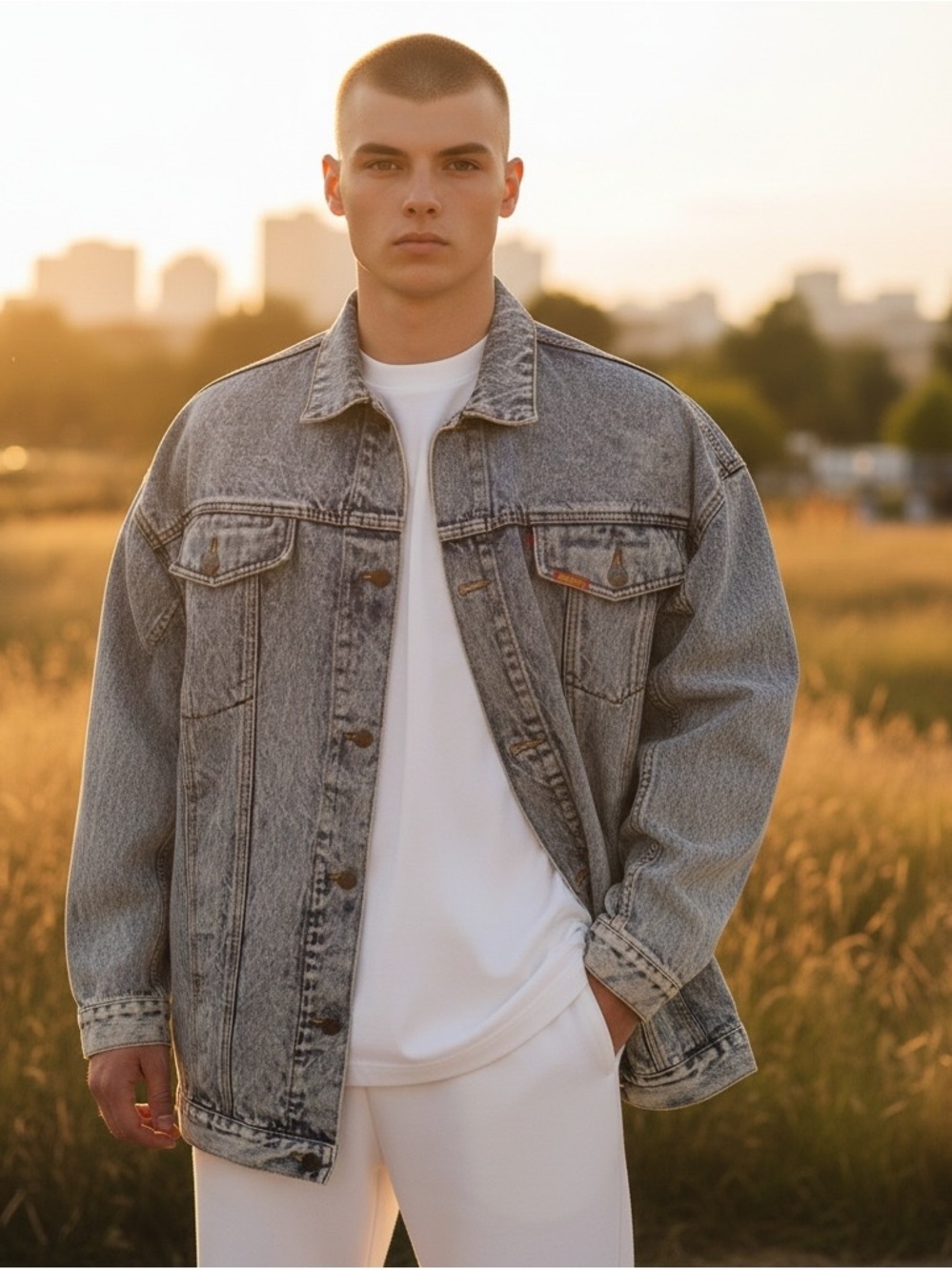 Vintage Jordache Oversized Acid Washed Denim Jacket